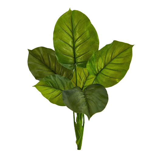 27” Large Philodendron Leaf Artificial Bush Plant (Set of 4) - Tampa Home & Garden Store