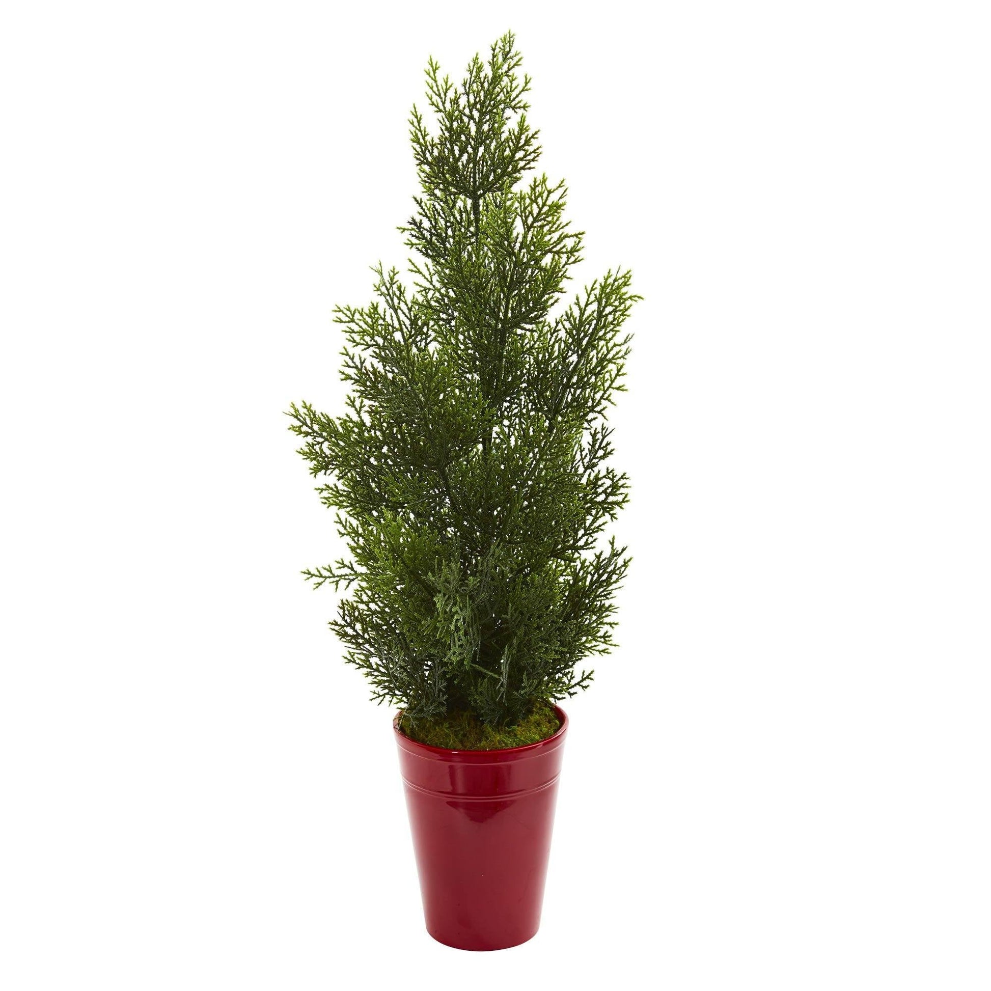 27” Mini Cedar Artificial Pine Tree in Decorative Planter (Indoor/Outdoor) - Tampa Home & Garden Store
