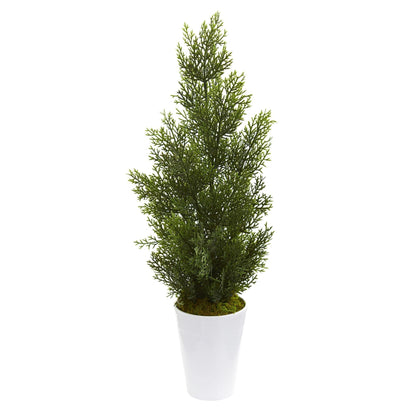 27” Mini Cedar Artificial Pine Tree in Decorative Planter (Indoor/Outdoor) - Tampa Home & Garden Store