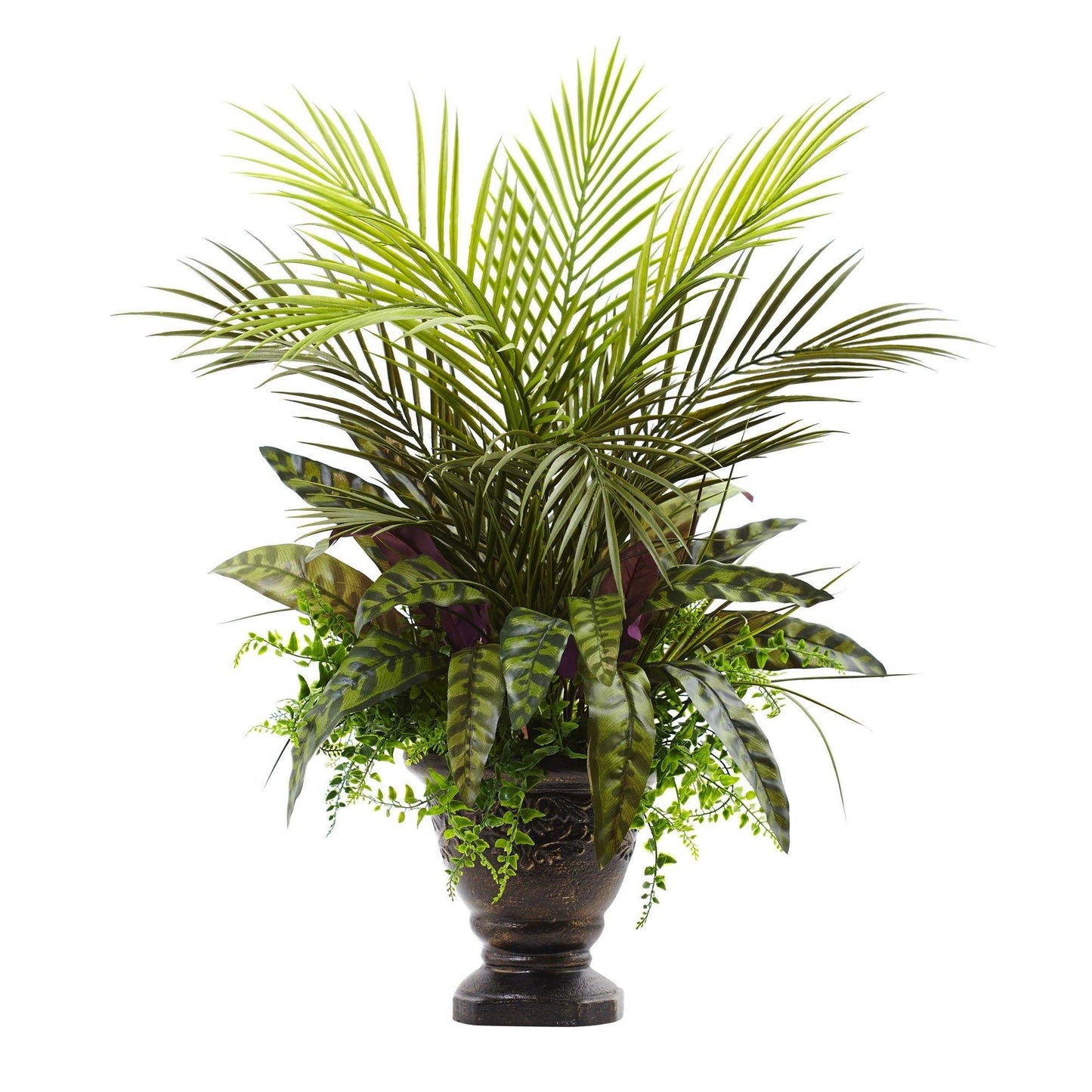 27” Mixed Areca Palm, Fern & Peacock w/Planter - Tampa Home & Garden Store