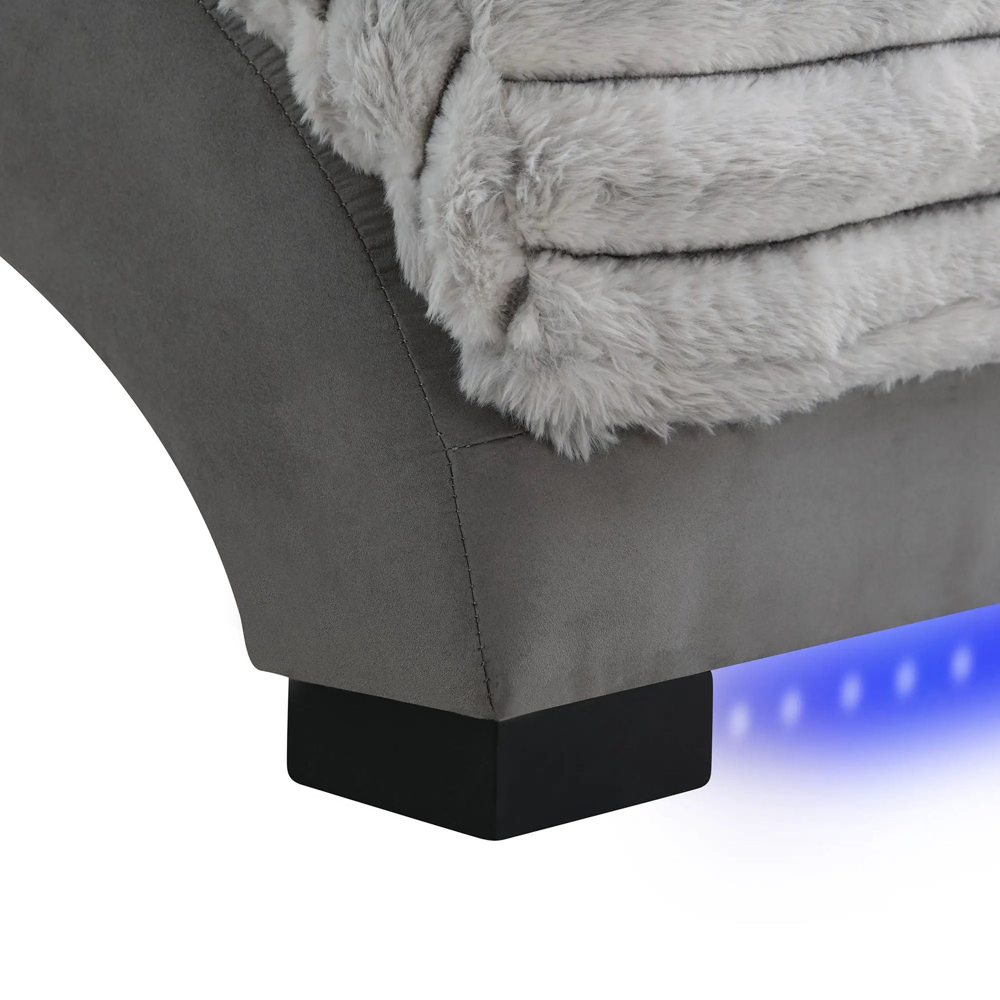 Denise Accent Chaise USB Support by Unique Piece Furniture, dark gray faux leather on Tampa Home & Garden Store