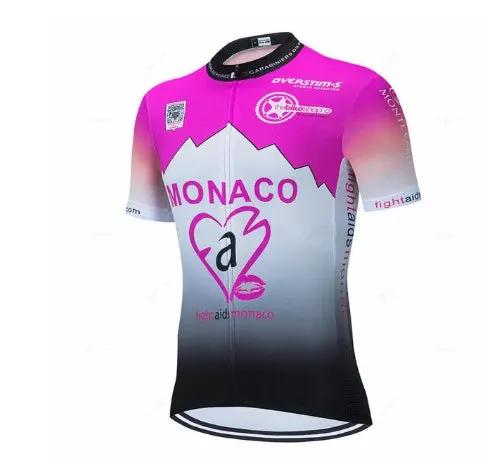 Purple Men Short Sleeve Suspender Cycling Suit