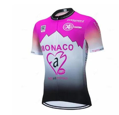 Purple Men Short Sleeve Suspender Cycling Suit