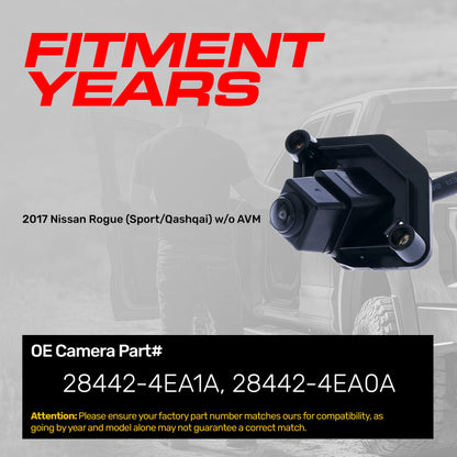 Master Tailgaters OEM backup camera for 2017 Nissan Rogue Sport/Qashqai w/o AVM, black housing on Tampa Home & Garden Store