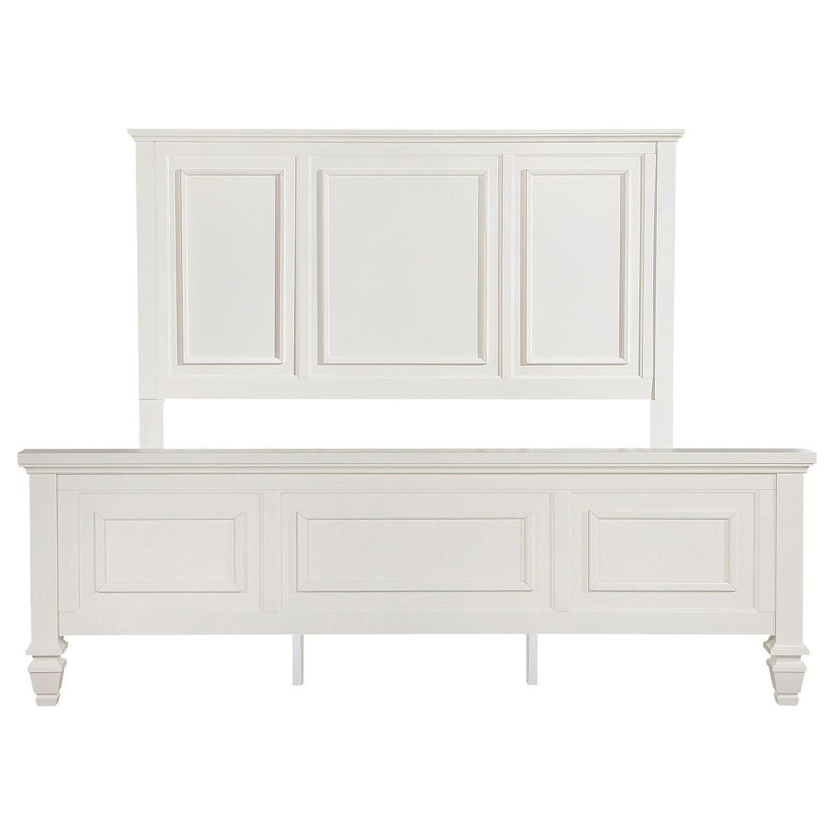 Chelema Eastern King Panel Bed cream white by HouseOfZazla panel bed frame on Tampa Home & Garden Store