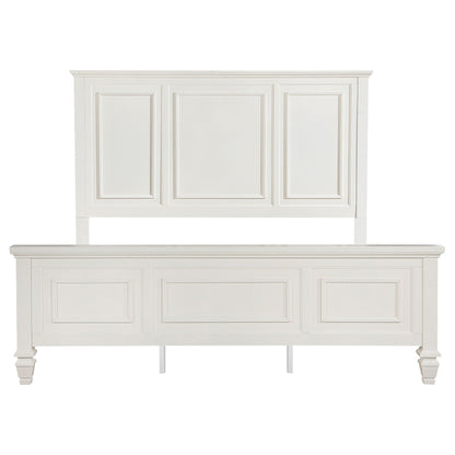 Chelema Eastern King Panel Bed cream white by HouseOfZazla panel bed frame on Tampa Home & Garden Store