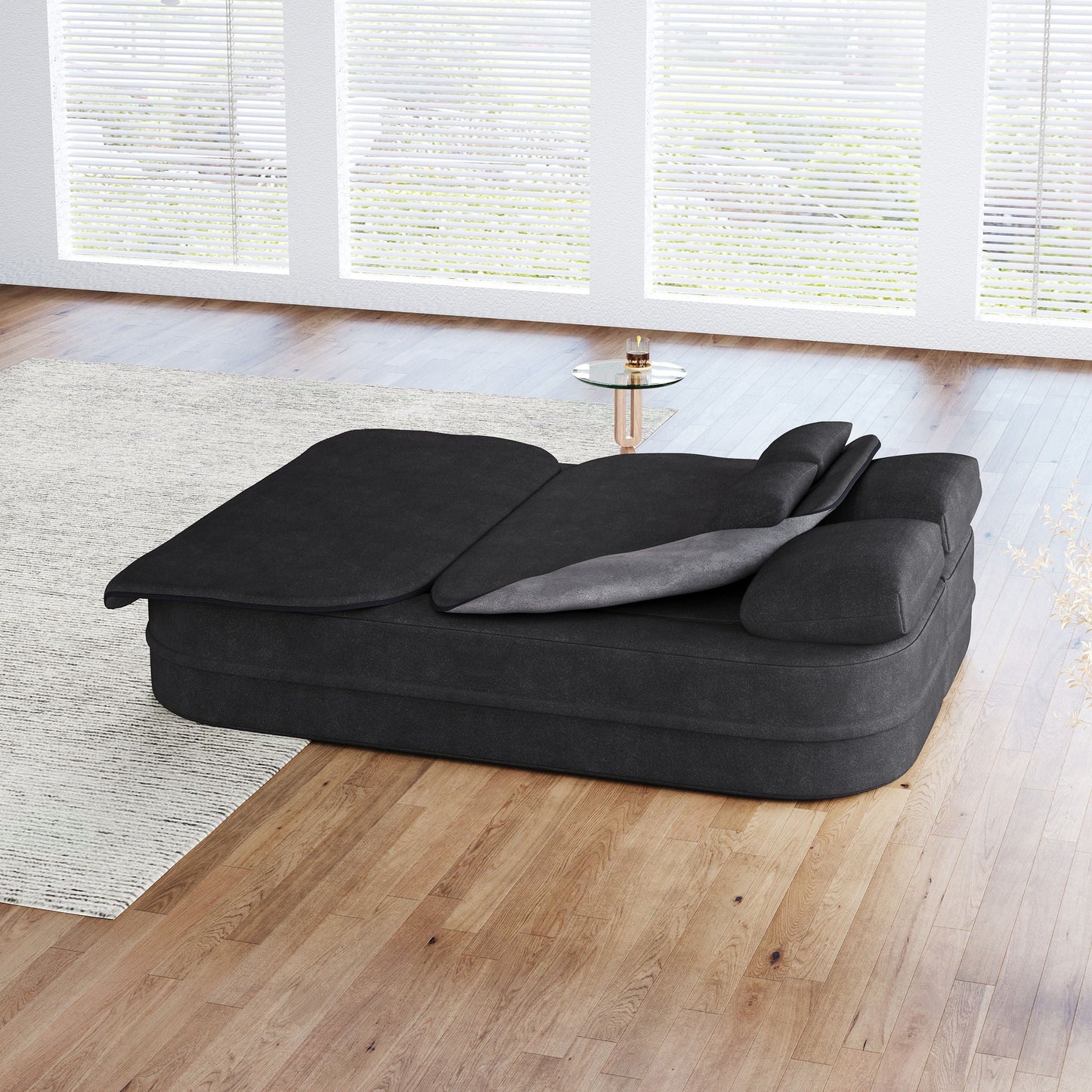 Foldable Sofa Bed with a Multi Functional Blanket