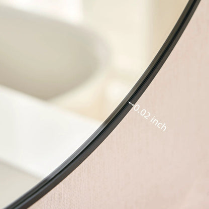 Round Wall Vanity Mirror in Black Metal Frame