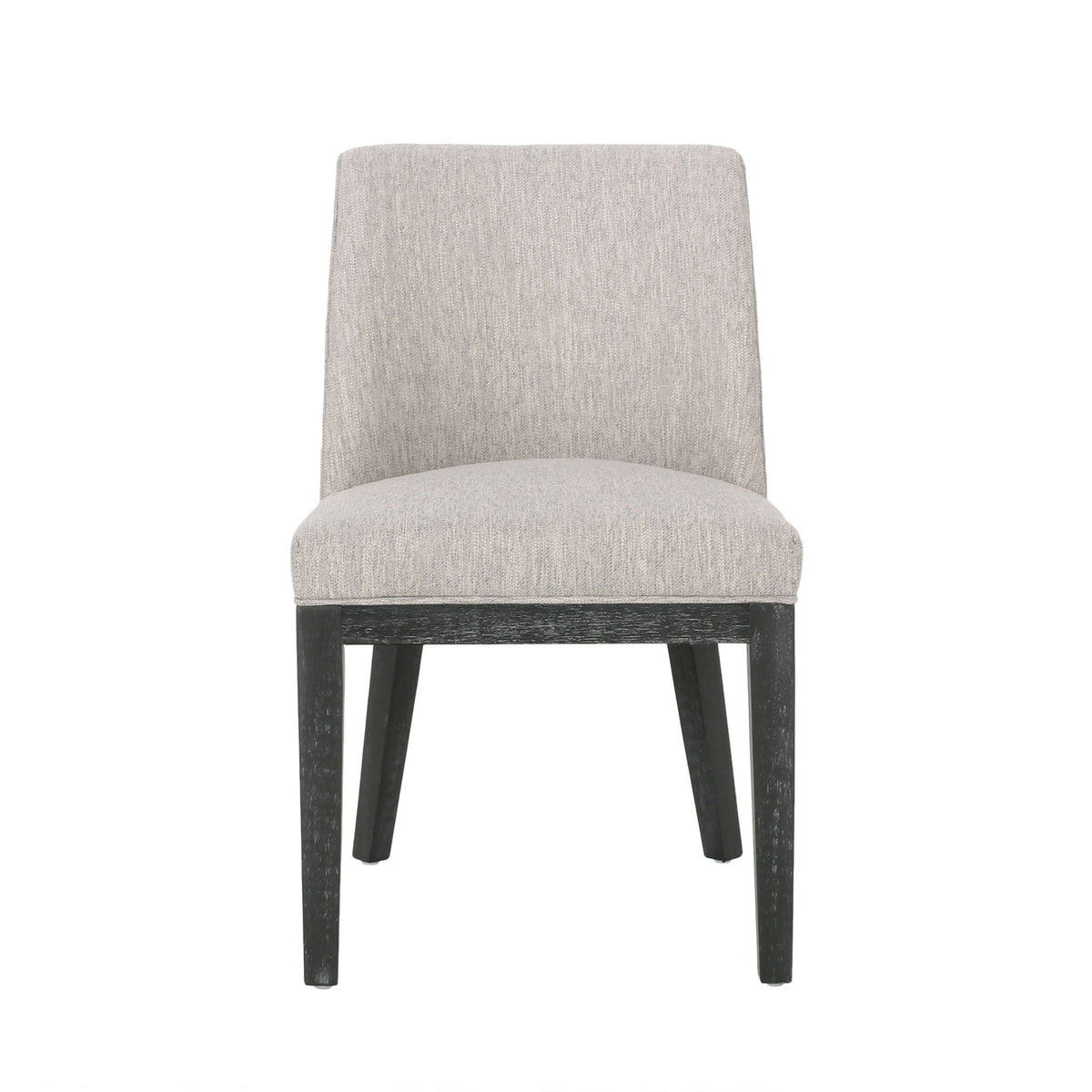 HouseOfZazla modern dining chair set in light gray fabric with black wooden legs set of 2 on Tampa Home & Garden Store