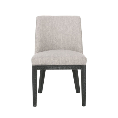 HouseOfZazla modern dining chair set in light gray fabric with black wooden legs set of 2 on Tampa Home & Garden Store
