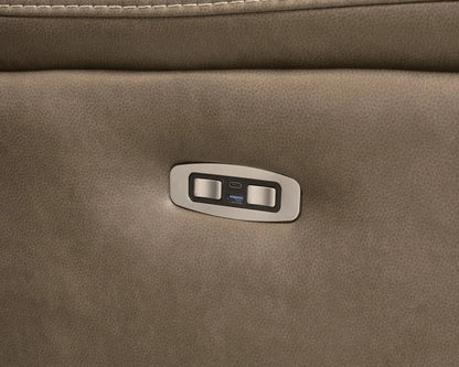 Max-Momentum reclining sectional brown leather with built-in control panel by Unique Piece Furniture on Tampa Home & Garden Store