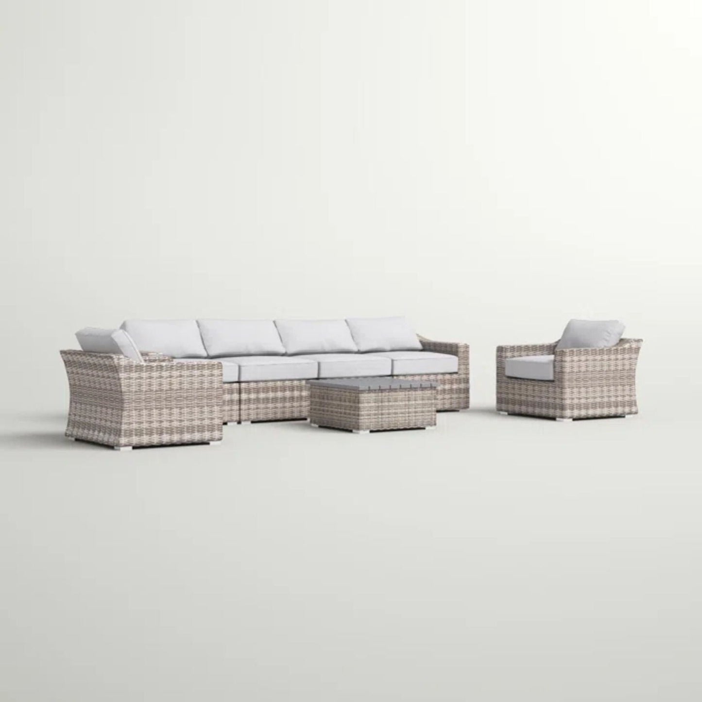 Durable Aluminum Wicker Sofa and Cushions