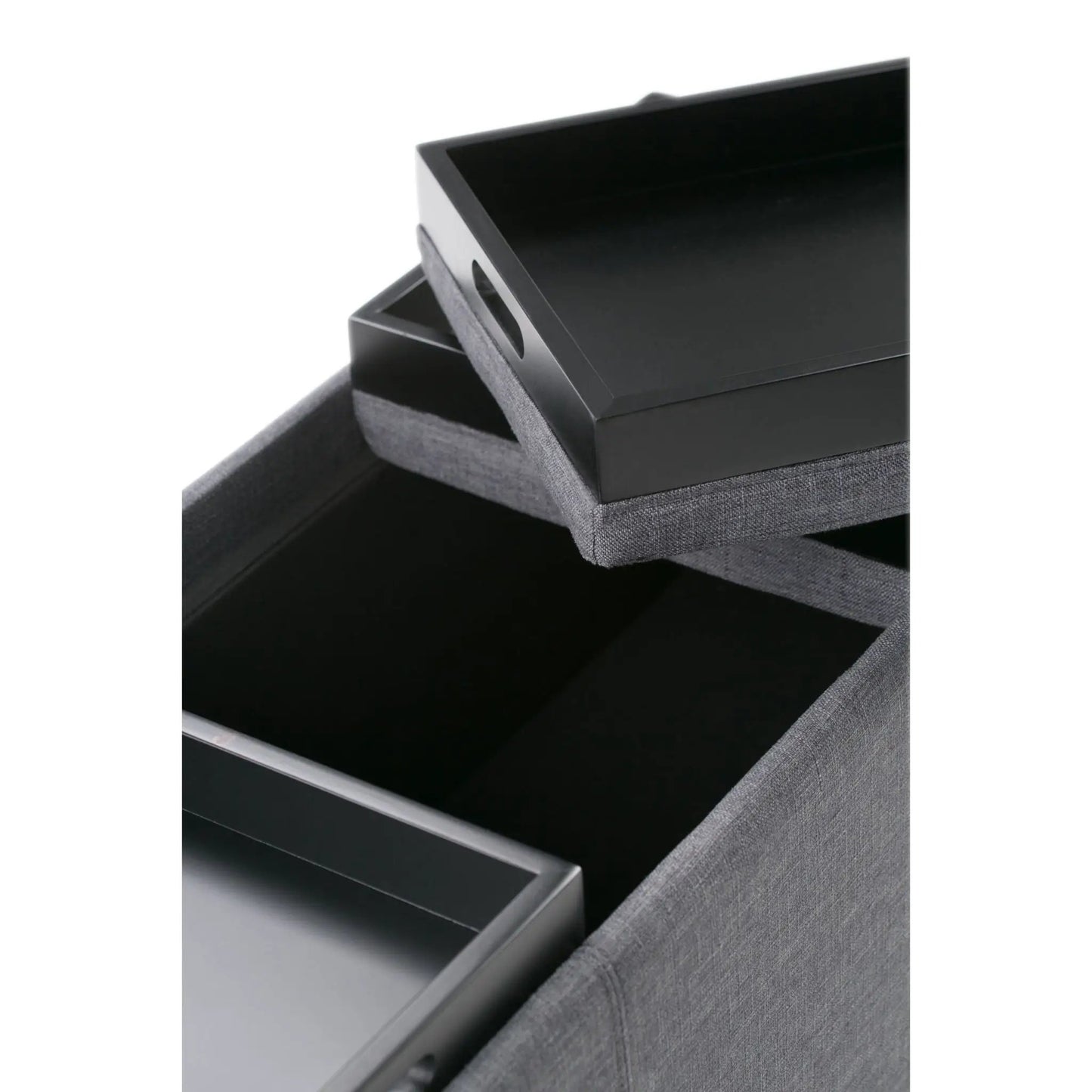 Avalon Upholstered Storage Ottoman With Trays