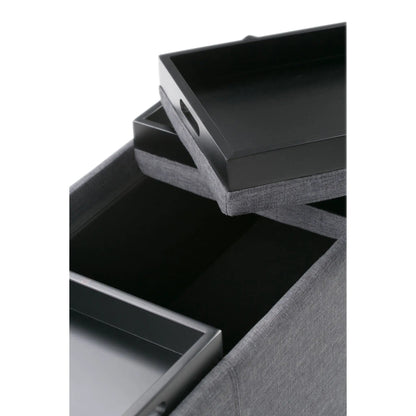 Avalon Upholstered Storage Ottoman With Trays