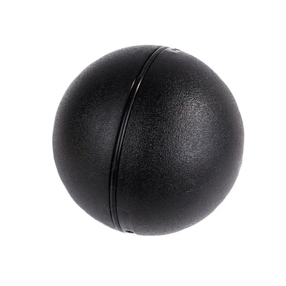 Magic Roller Ball interactive dog and cat toy, black textured plastic ball with seam on Tampa Home & Garden Store