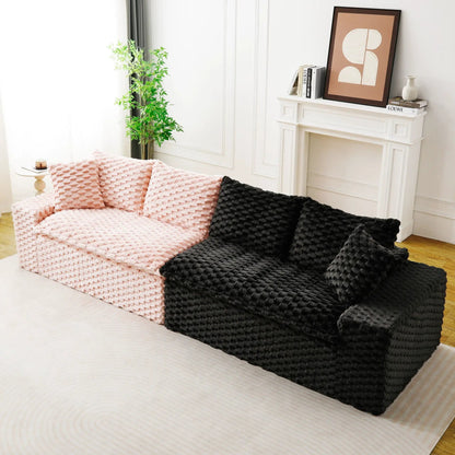 Multifunctional sofa pink and black, woven upholstery, fits 4 people, Unique Piece Furniture on Tampa Home & Garden Store