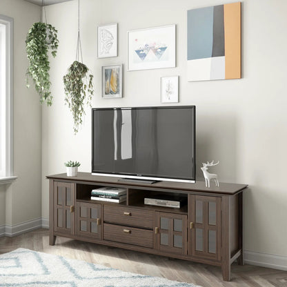 Artisan Tv Media Stand Glass Doors and Drawers