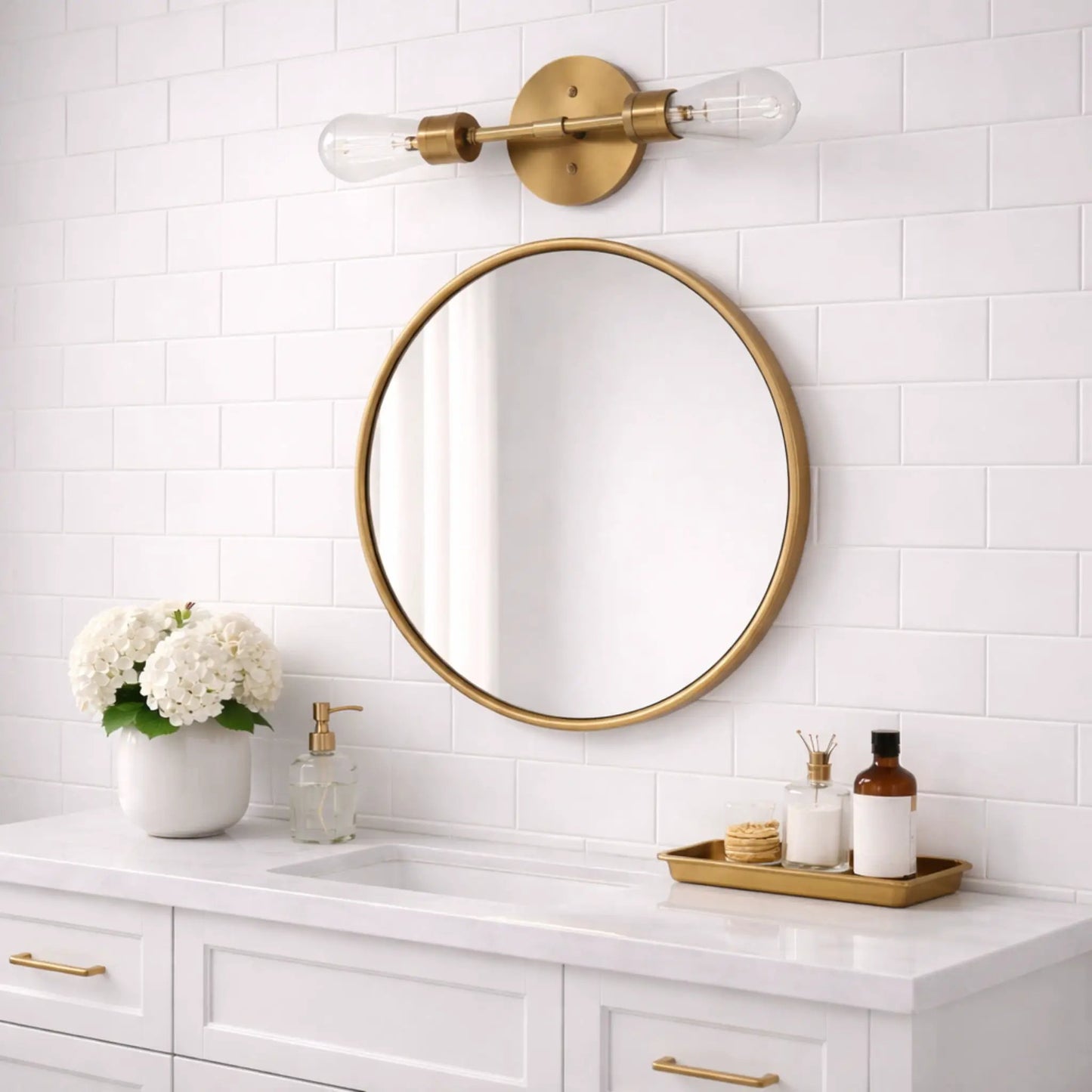 Reverie Double Lights Wall Sconce Clear Gold