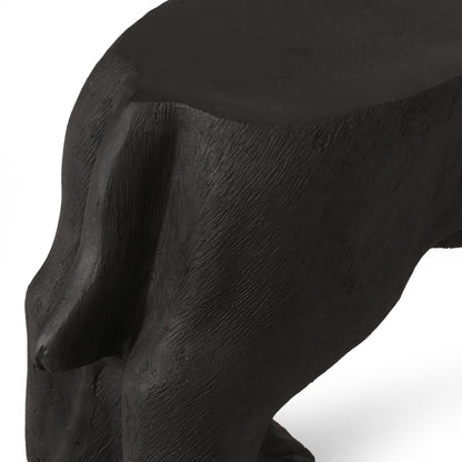 MGO Dog Bench Labrador design matte black finish close-up texture on Tampa Home & Garden Store