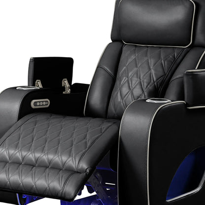 Fortuner power reclining chair in black leather with diamond quilting Unique Piece Furniture on Tampa Home & Garden Store