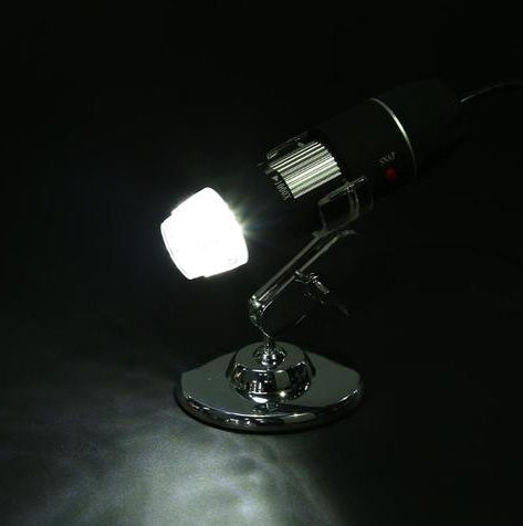 Portable USB digital microscope with 8 LEDs on a chrome stand; black body Sell My Stuff on Tampa Home & Garden Store