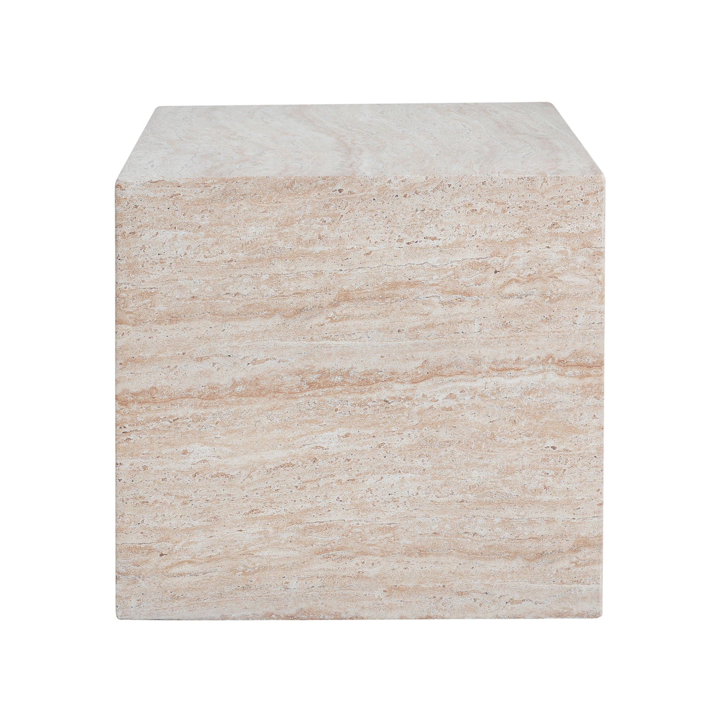 Beige stone-textured square side table, lightweight outdoor indoor use HouseOfZazla on Tampa Home & Garden Store