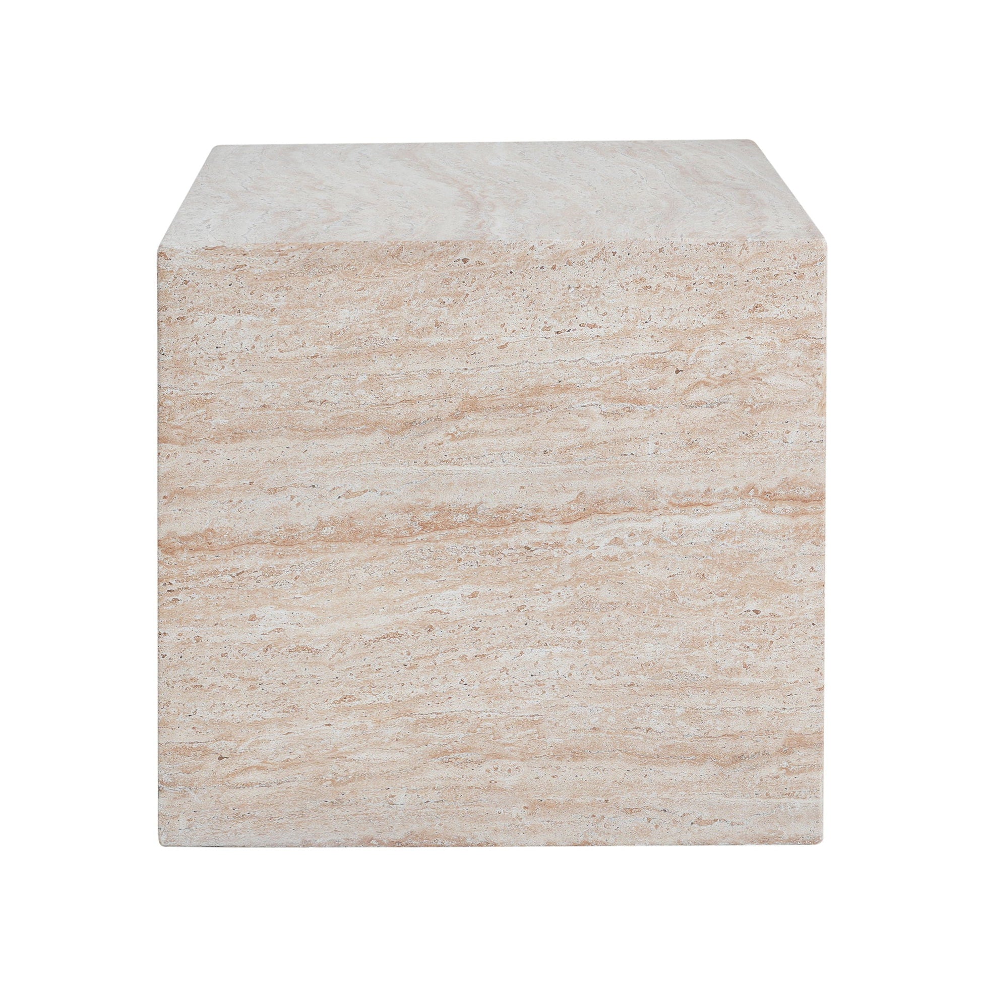 Beige stone-textured square side table, lightweight outdoor indoor use HouseOfZazla on Tampa Home & Garden Store