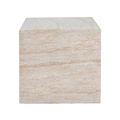 Beige stone-textured square side table, lightweight outdoor indoor use HouseOfZazla on Tampa Home & Garden Store