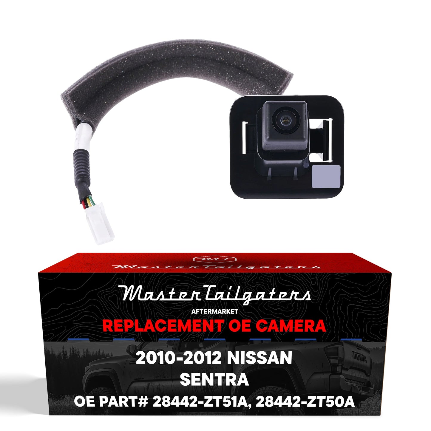 Master Tailgaters Nissan Sentra OEM backup camera for 2010-2012, black housing with wiring harness on Tampa Home & Garden Store