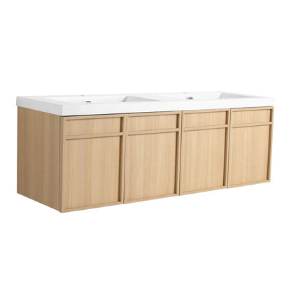 Wall-Mounted Vanity with Resin Sink Doors