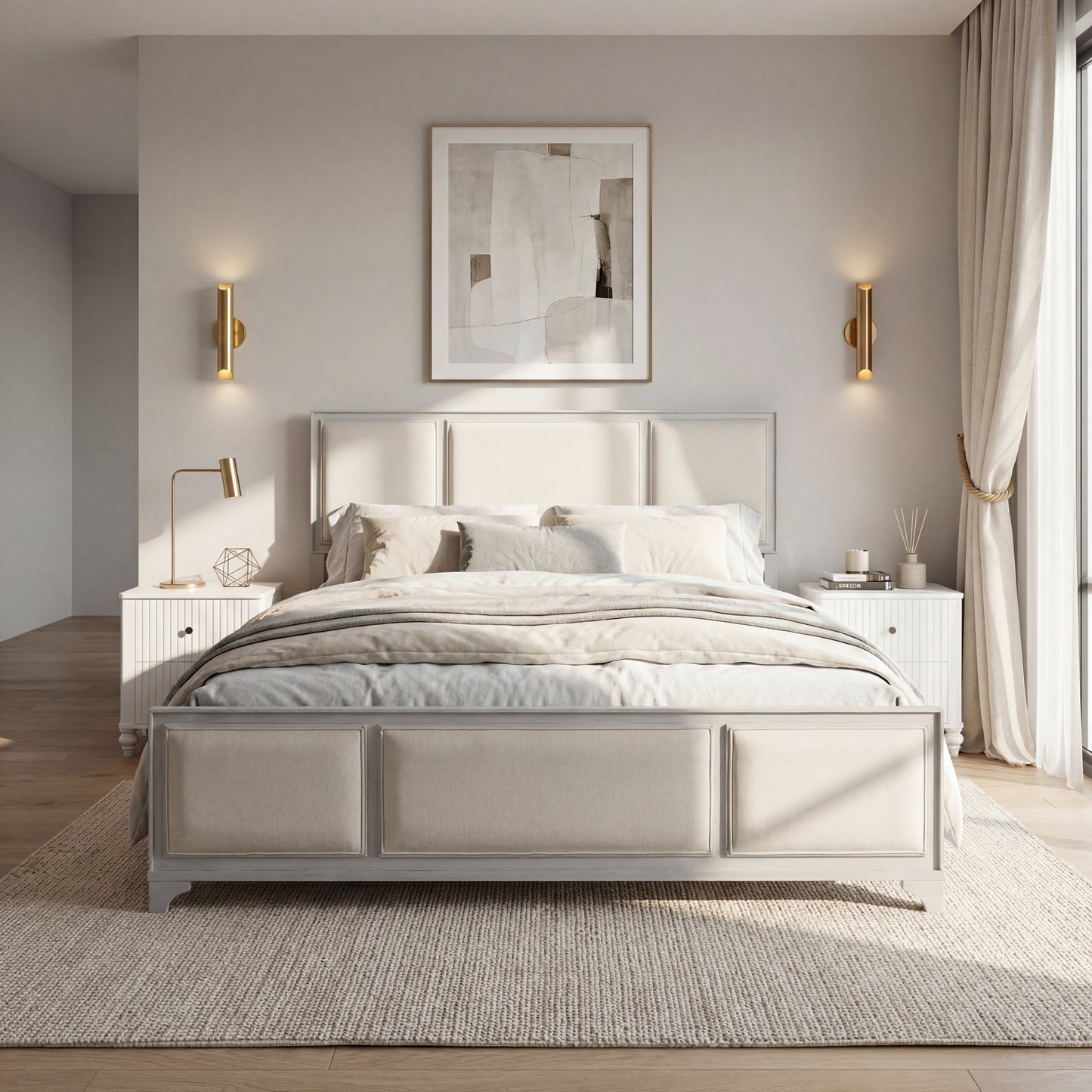 King Size Bed Frame and the Upholstered Headboard