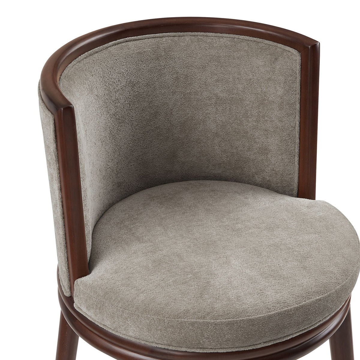 Evalyn Dove Barstool in griege fabric with dark wood frame bar height 28-30 in by HouseOfZazla on Tampa Home & Garden Store