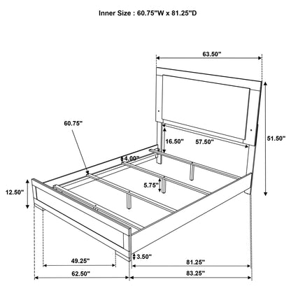 Lincoln LED Panel Bed with Touch Light Headboard by HouseOfZazla, panel bed frame schematic on Tampa Home & Garden Store