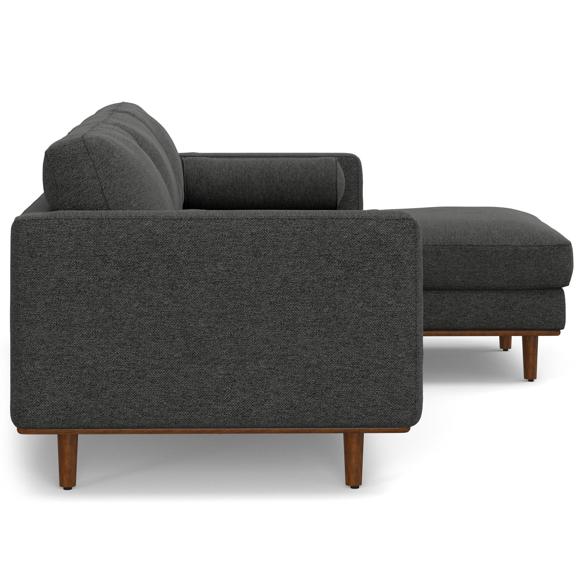 Morrison Upholstered Sectional Sofa, dark grey fabric, wood legs by HouseOfZazla on Tampa Home & Garden Store