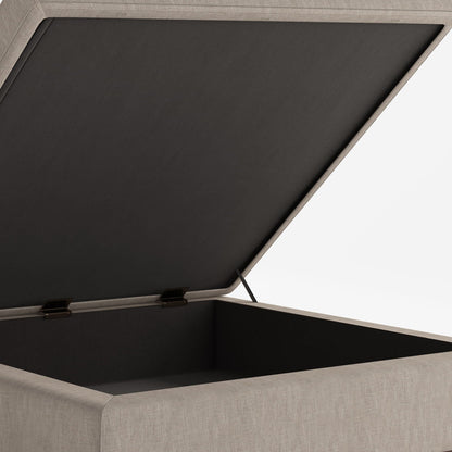 Square Lift Top Coffee Table and Storage Ottoman HouseOfZazla beige exterior lid open on Tampa Home & Garden Store