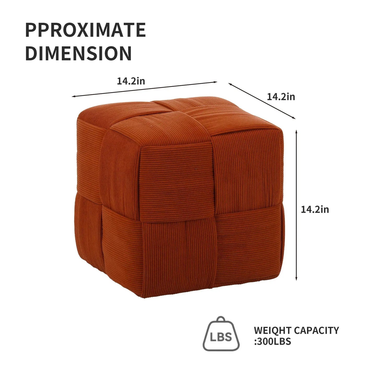 Modern Ottoman Foot Rest with Woven Design