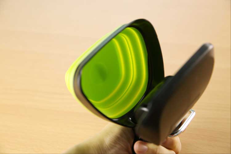 Dog travel foldable pooper scooper with 1 roll of bags, Pet Zen, neon lime green and black on Tampa Home & Garden Store