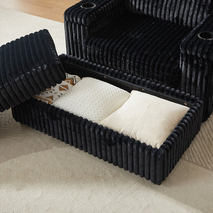3 Seater Sofa With 2 Ottomans and Storage