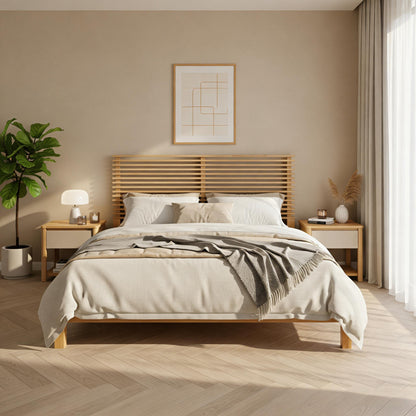 Queen Solid Wood Platform Bed in a Walnut Finish