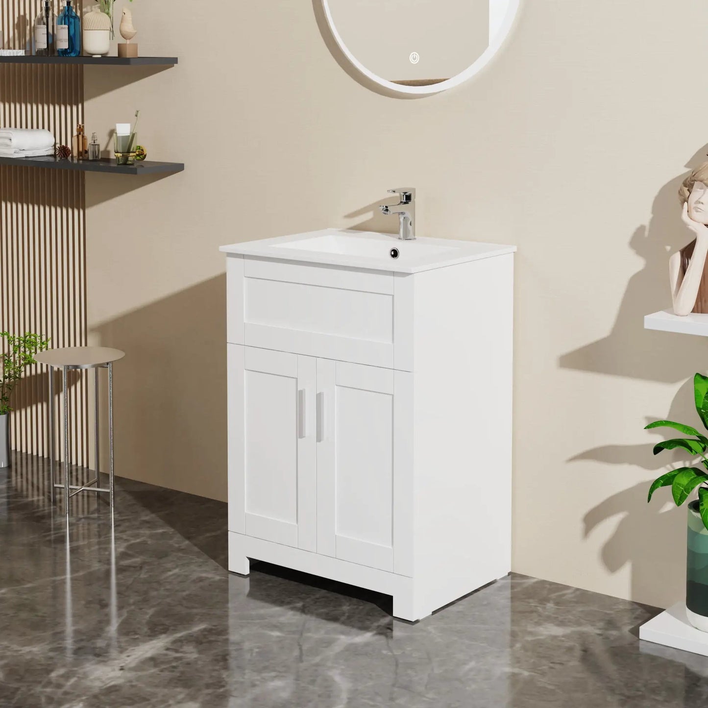 Sink Bathroom Vanity and Laundry Cabinet White