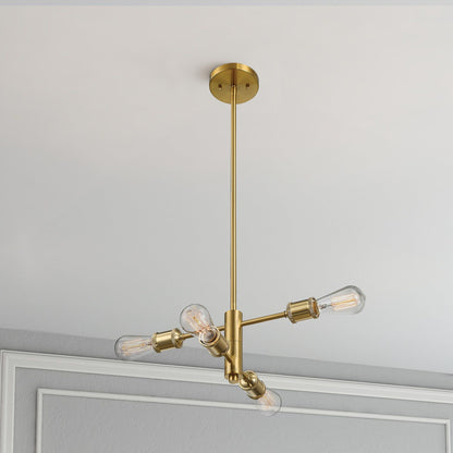 Trellis 4-light gold chandelier with clear Edison bulbs on Tampa Home & Garden Store