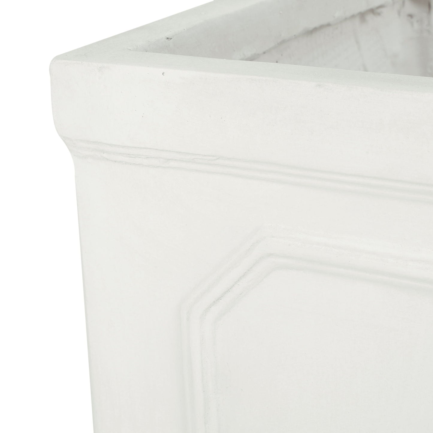 Durable Planter white finish with rounded rim close-up on Tampa Home & Garden Store