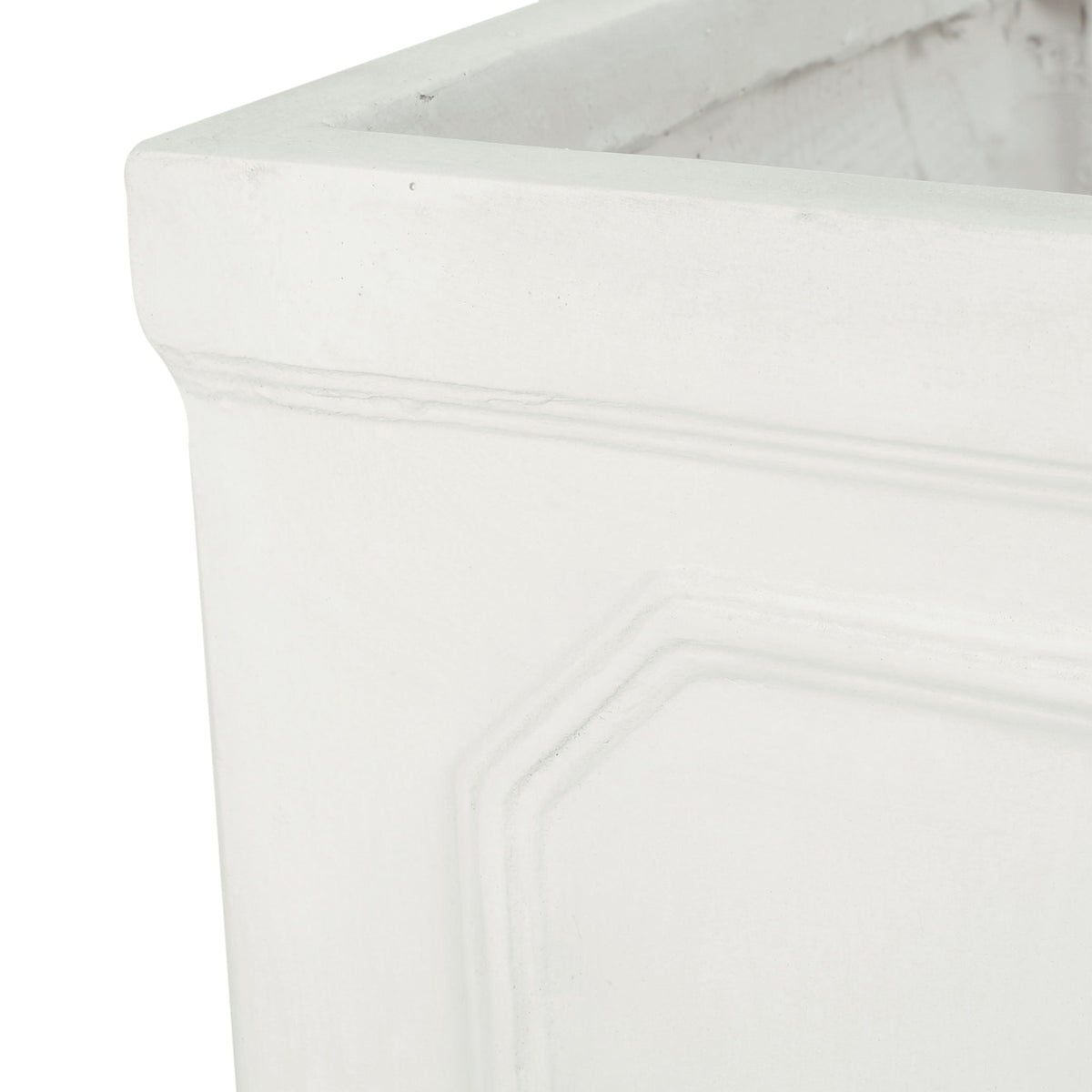 Durable Planter white finish with rounded rim close-up on Tampa Home & Garden Store