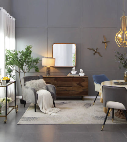 Square Mirror with Wood Frame Living Room Brown
