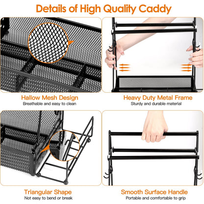 GemGear metal grill utensil caddy with paper towel holders, black heavy-duty frame on Tampa Home & Garden Store