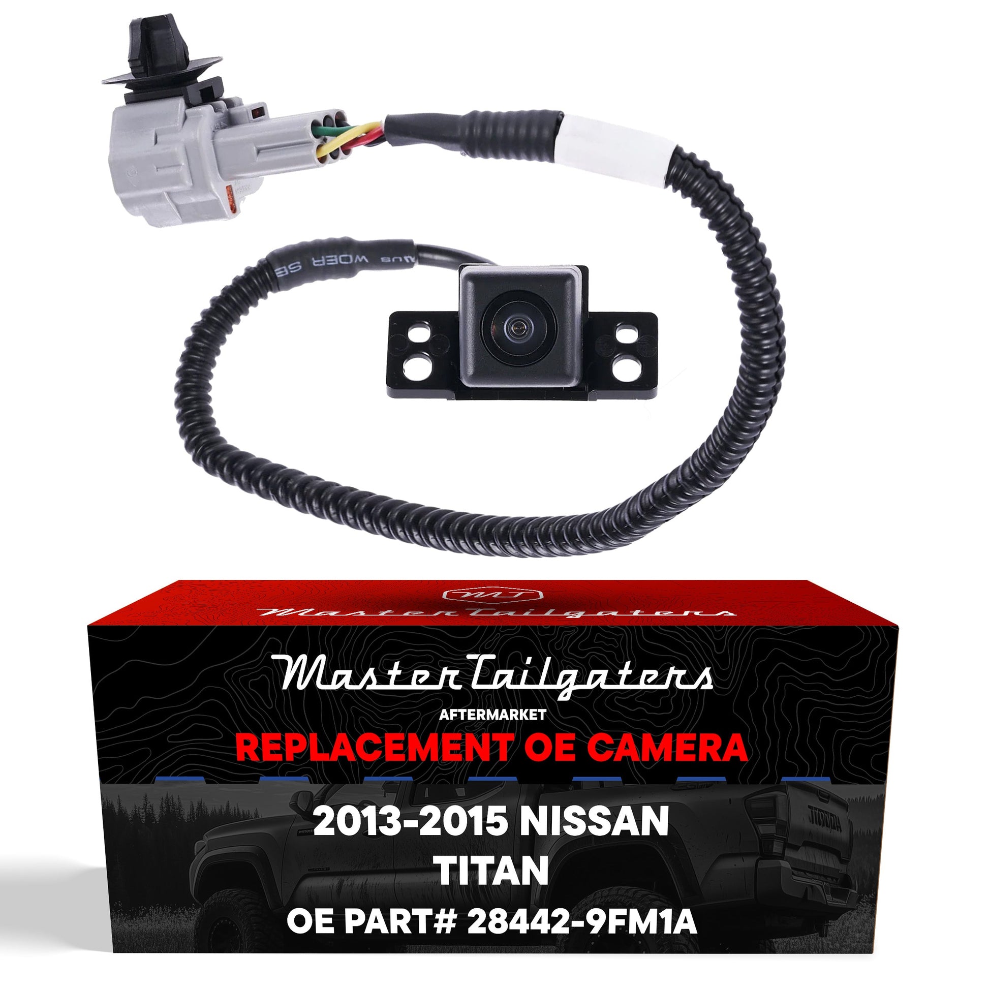 Backup camera for Nissan Titan (2013-2015) by Master Tailgaters with gray connector on Tampa Home & Garden Store