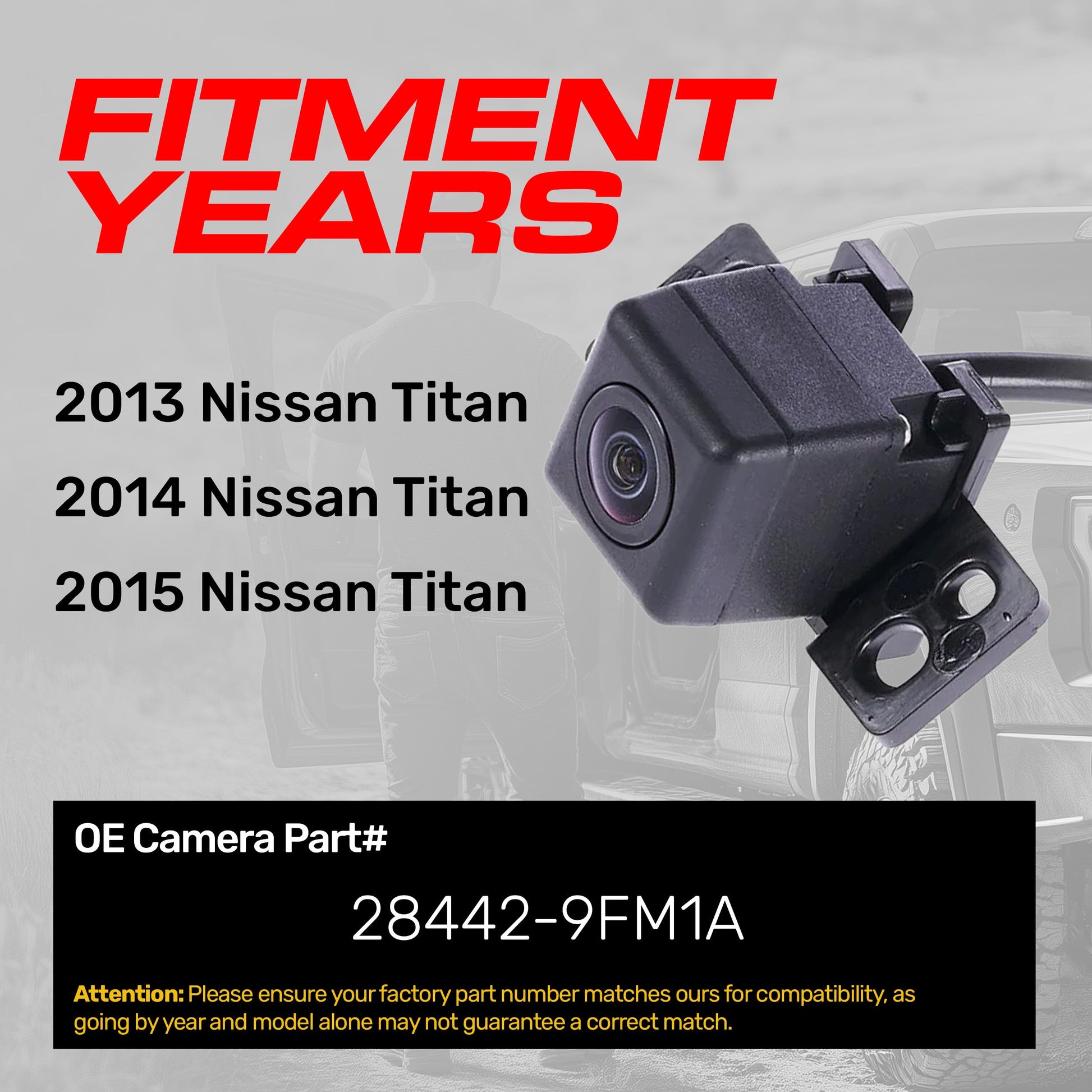 Backup camera for Nissan Titan 2013-2015 OEM replacement 28442-9FM1A Master Tailgaters on Tampa Home & Garden Store