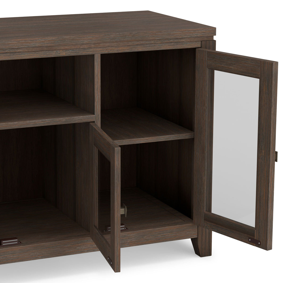 Wide Handcrafted Solid Wood Media Stand with open shelves HouseOfZazla TV Stand on Tampa Home & Garden Store
