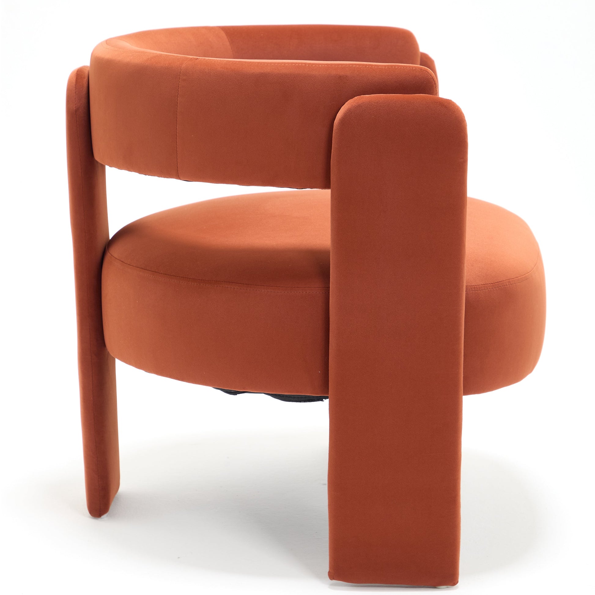 Accent chair in burnt orange velvet with curved arms and slim legs HouseOfZazla on Tampa Home & Garden Store