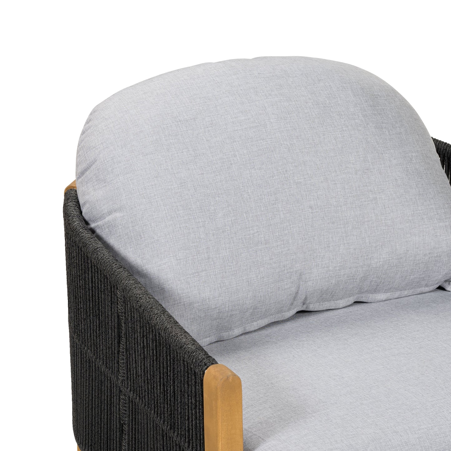 Acacia Wood and Woven Rope Outdoor Club Chair